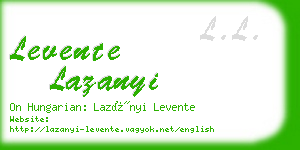 levente lazanyi business card